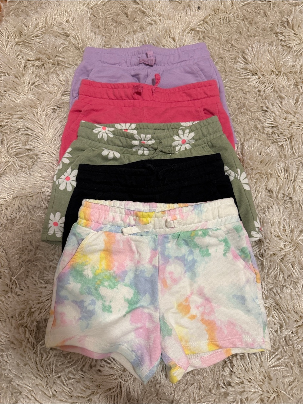 Cat and Jack- Girls Pastel Tie-Dye Elastic Waist Shorts - Multicolor